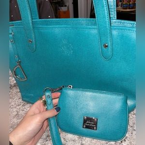 Teal Ralph Lauren Bag and Wallet